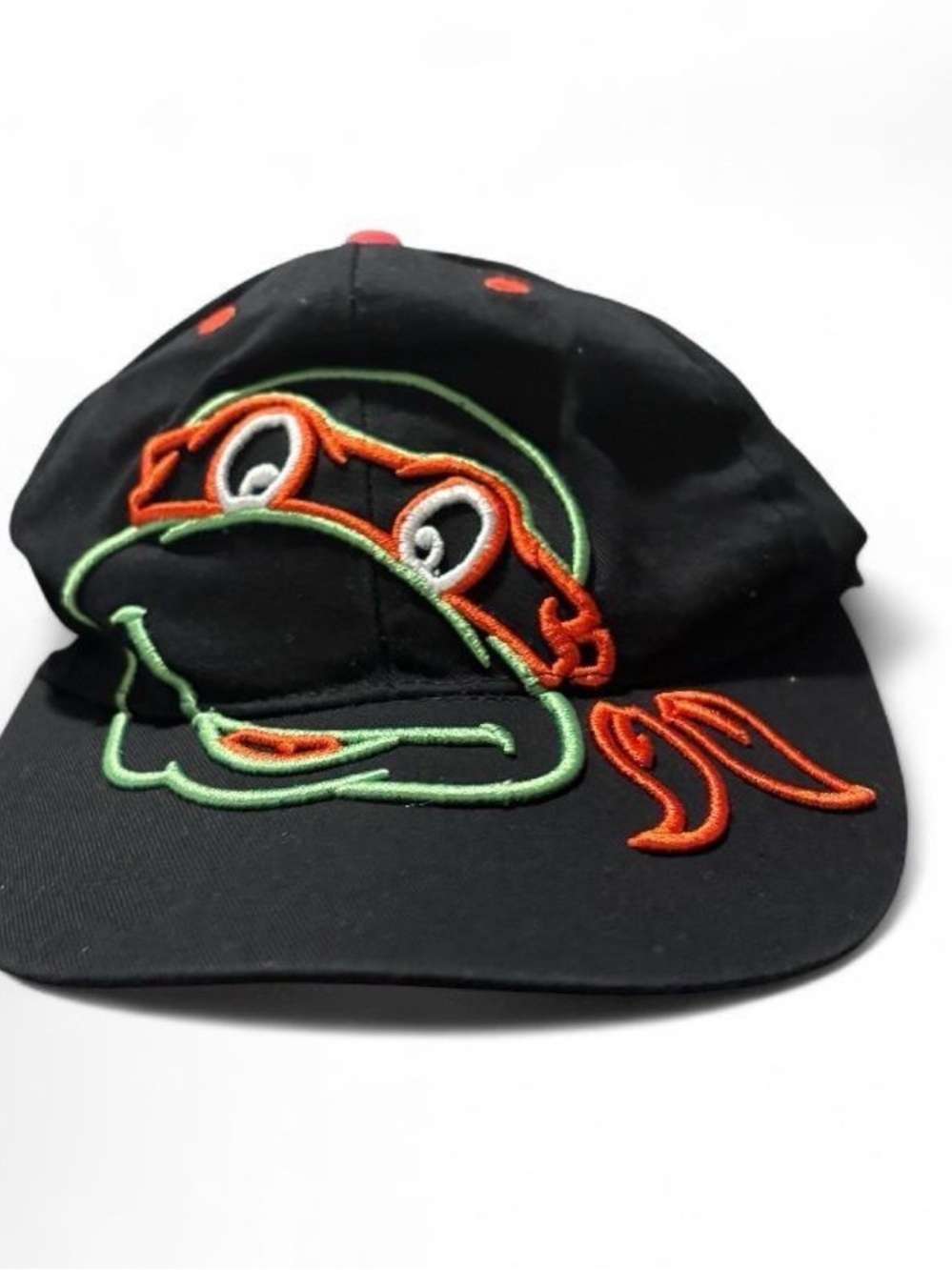 2014 TMNT Ninja Turtles Michelangelo Snapback Hat Cap Viacom Black Orange